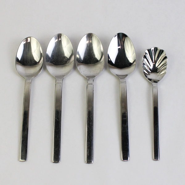 Lot Of 5 Cuisinart Flatware Seminary Stainless 4 Soup Spoon, 1 Sugar Spoon