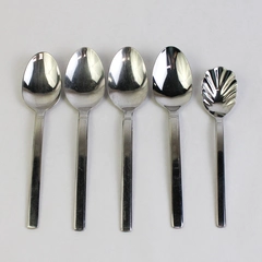 Lot Of 5 Cuisinart Flatware Seminary Stainless 4 Soup Spoon, 1 Sugar Spoon