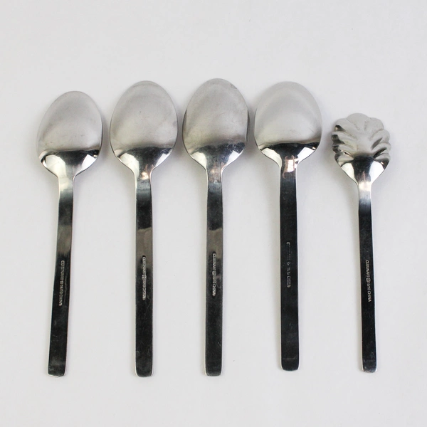 Lot Of 5 Cuisinart Flatware Seminary Stainless 4 Soup Spoon, 1 Sugar Spoon