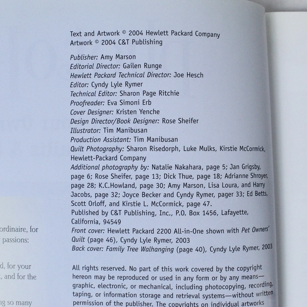 Photo Fun Book by HP Print Your Own Fabric for Quilts & Crafts Pre-Owned