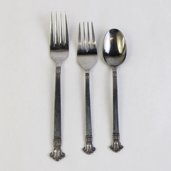 Lot Of 3 Ekco Silver Bryn Maur Stainless Steel: 1 Salad Fork, 1 Fork, 1 Teaspoon