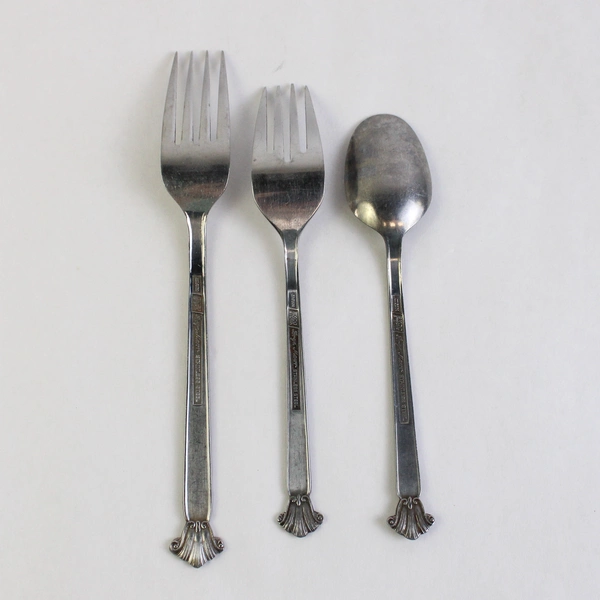 Lot Of 3 Ekco Silver Bryn Maur Stainless Steel: 1 Salad Fork, 1 Fork, 1 Teaspoon