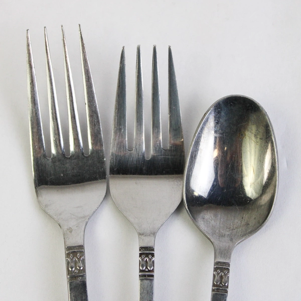 Lot Of 3 Ekco Silver Bryn Maur Stainless Steel: 1 Salad Fork, 1 Fork, 1 Teaspoon