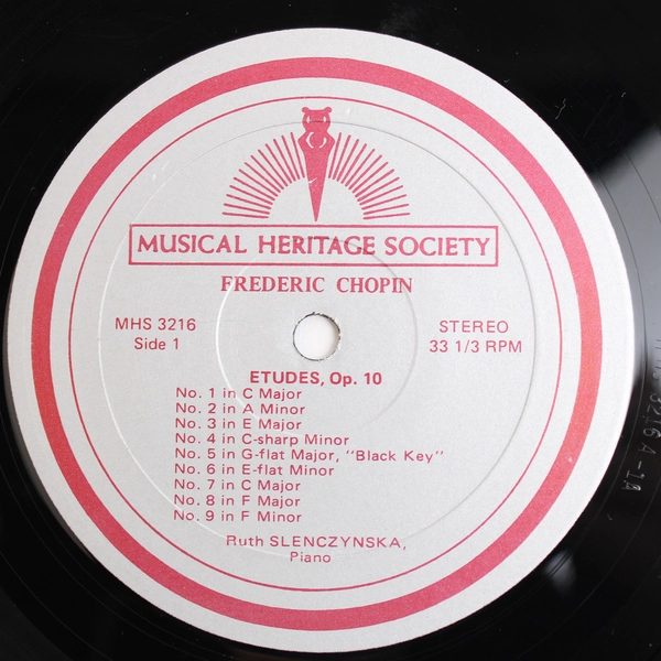 Vinyl Record Frederic Chopin Etudes 1975 Ruth Slenczynska on Piano