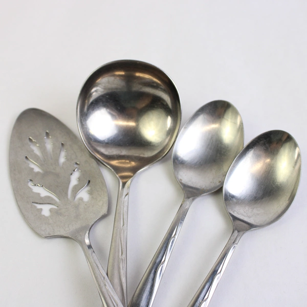 Lot Of 4 Oneida Silver Duchess: 2 Soup Spoon, 1 Gravy Ladle, 1 Pie Server