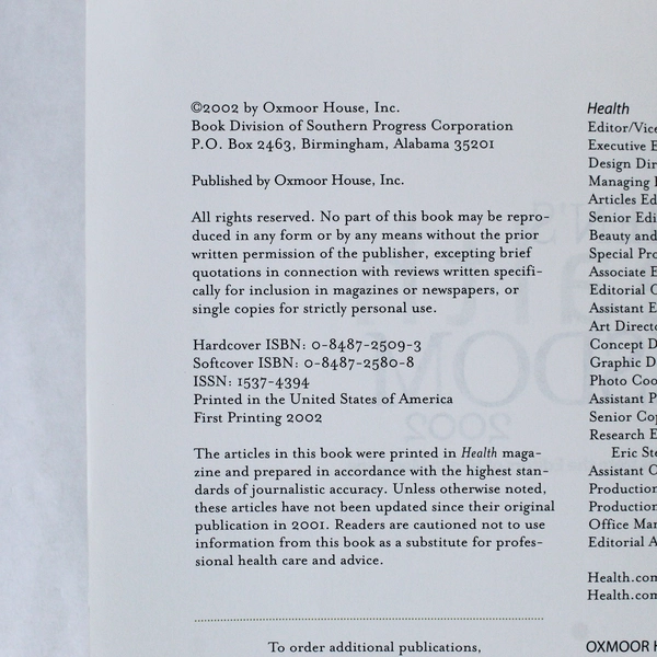 Women's Health Wisdom 2002 Paperback - Health Solutions & Tips