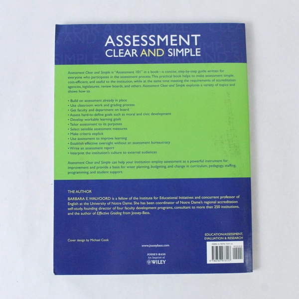 Assessment Clear and Simple by Barbara E. Walvoord 2004 John Wiley PB