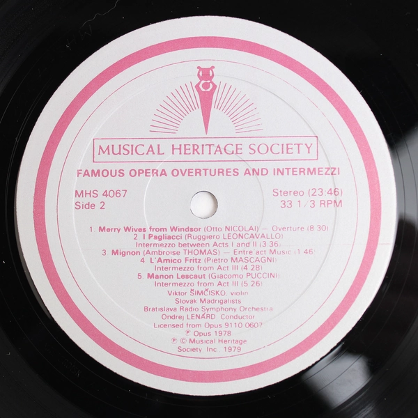 Famous Opera Overtures & Intermezzi Bratislava Radio Symphony Orchestra 1979