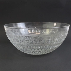 KIG Malaysia Fleur De Lis Clear Glass Serving Bowl 10"