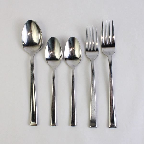 Lot Of 5 Cambridge Silver Flatware Logan Stainless Steel 3 Spoons, 2 Forks