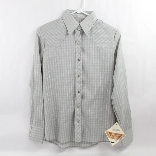 Wrangler Gray and Silver Authentic Western Shirt Women's Size 32