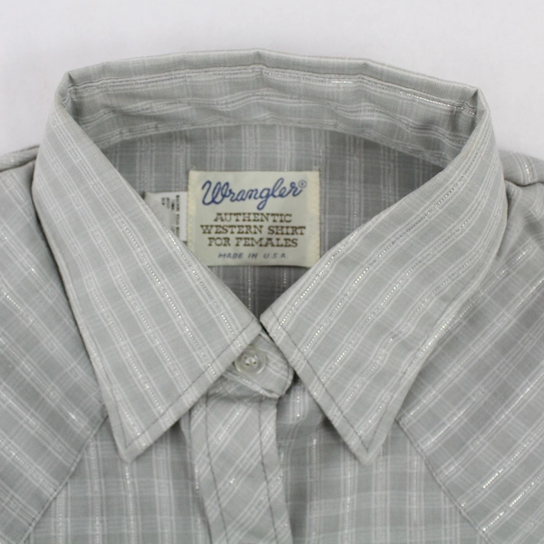 Wrangler Gray and Silver Authentic Western Shirt Women's Size 32