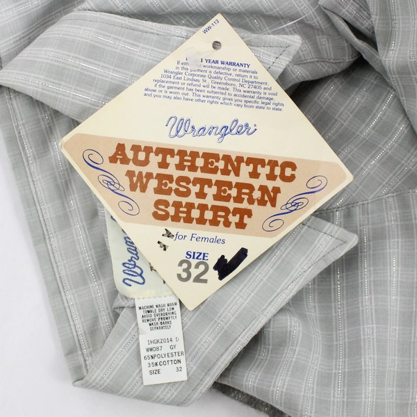 Wrangler Gray and Silver Authentic Western Shirt Women's Size 32