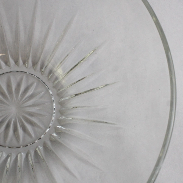 Vintage Unmarked Pressed Glass Star Serving Bowl 10"