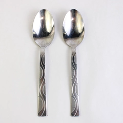 Lot Of 2 Cuisinart Flatware Unity Frost Stainless Steel Place/Oval Soup Spoon