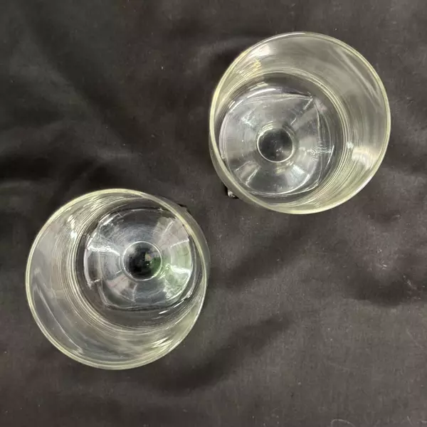 2 Vintage Federal Glass Nordic Midnight Smoky Square Base Iced Tea Glasses