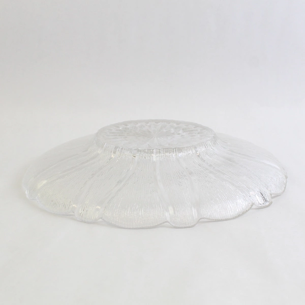 Unmarked Clear Glass Sunflower Serving Tray Platter 12"