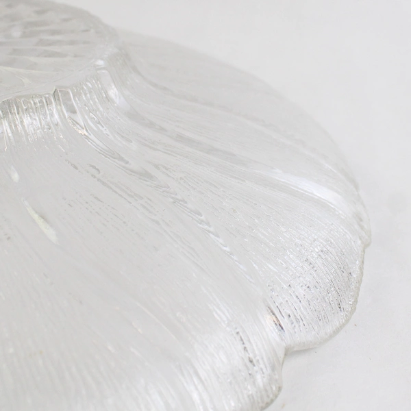 Unmarked Clear Glass Sunflower Serving Tray Platter 12"