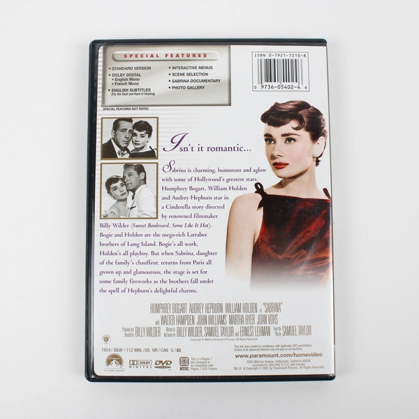 Sabrina DVD 1954 The Audrey Hepburn Collection Directed By Billy Wilder
