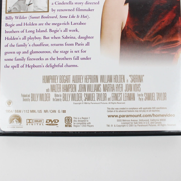 Sabrina DVD 1954 The Audrey Hepburn Collection Directed By Billy Wilder