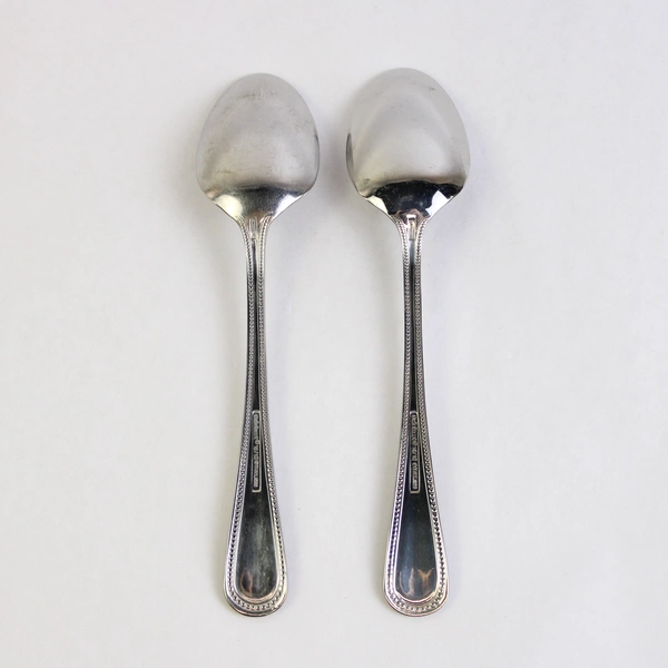 Lot of 2 Arthur Price 18/10 Stainless Steel Bead Design Serving Spoons