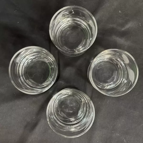 Lot of 4 Vintage McBride Cameo Frosted Leaf Old-Fashioned Glasses