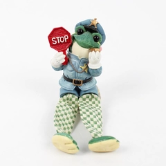 Vintage 1998 Enesco Shelf-Sitters Crossing Guard Frog Figurine