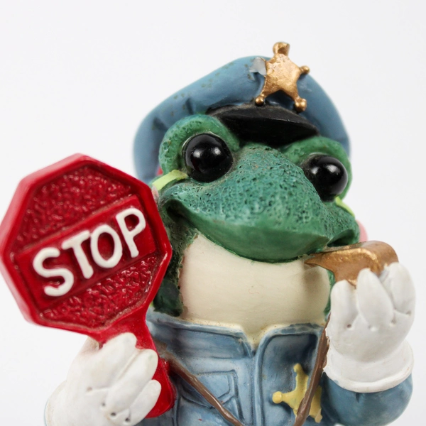 Vintage 1998 Enesco Shelf-Sitters Crossing Guard Frog Figurine