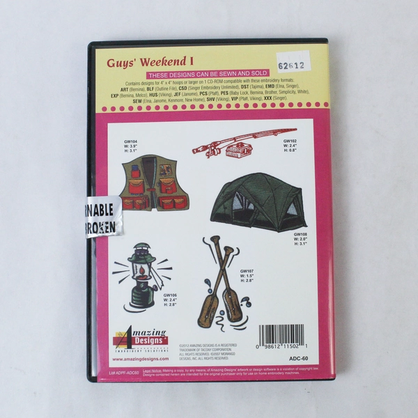 Amazing Designs Guys' Weekend 1 ADC-60 CD Rom - Sealed for Windows