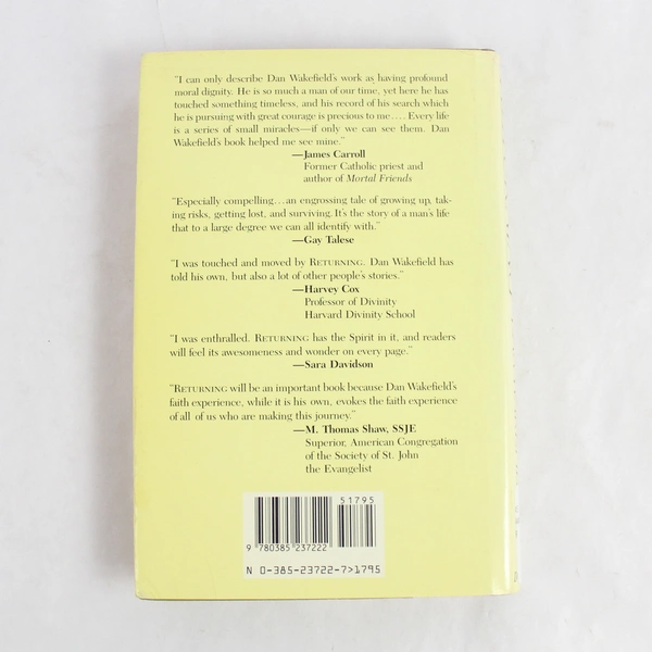 Returning A Spiritual Journey by Dan Wakefield 1988 Hardcover Dust Jacket