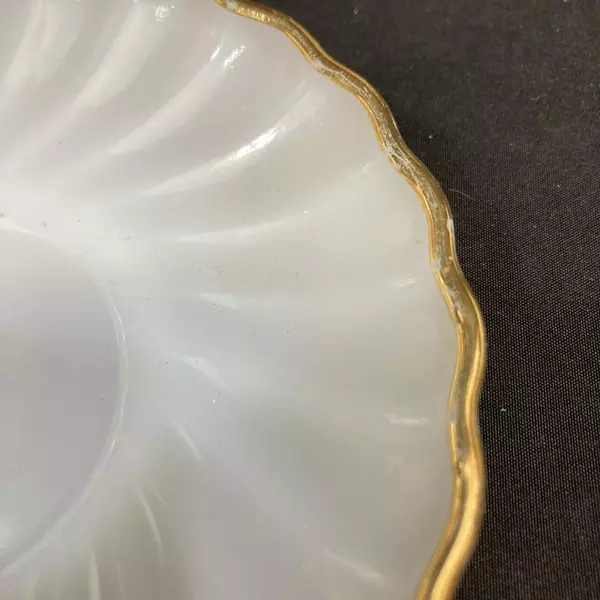 Lot Of Anchor Hocking Fire King Swirl Milk Glass Cup Saucer Sugar Fruit Bowls