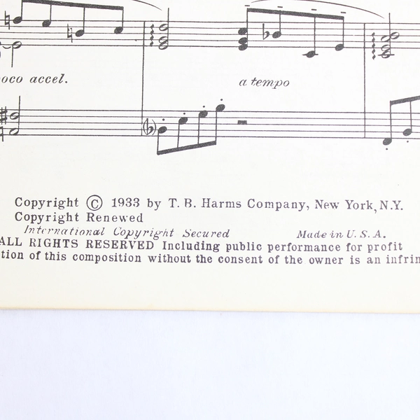 Vintage When Your Heart's On Fire Smoke Gets In Your Eyes Sheet Music 1933