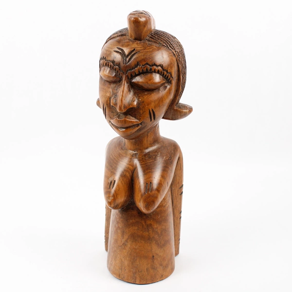 12.5" Carved Wooden Nkisi Fetish Figure Sculpture Statue Replica