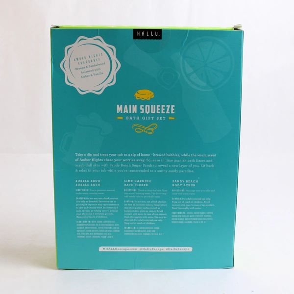 Hallu Escape Main Squeeze Bath Gift Set Bath Scrub Bath Fizzer Bubble Bath New