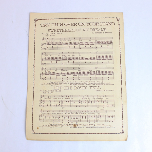 Antique Home Sweet Home Sheet Music by J.H. Slack Eclipse Publishing Co. 1900s