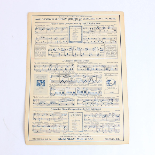 Antique Sheet Music Flower Song by Gustav Lange 1923 McKinley Publishers Inc.