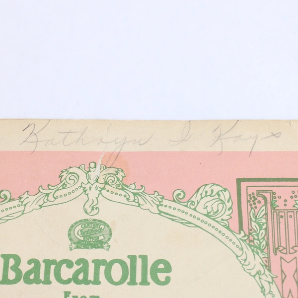 Antique Sheet Music Barcarolle From Les Contes D'Hoffman Jacques Hoffman 1908