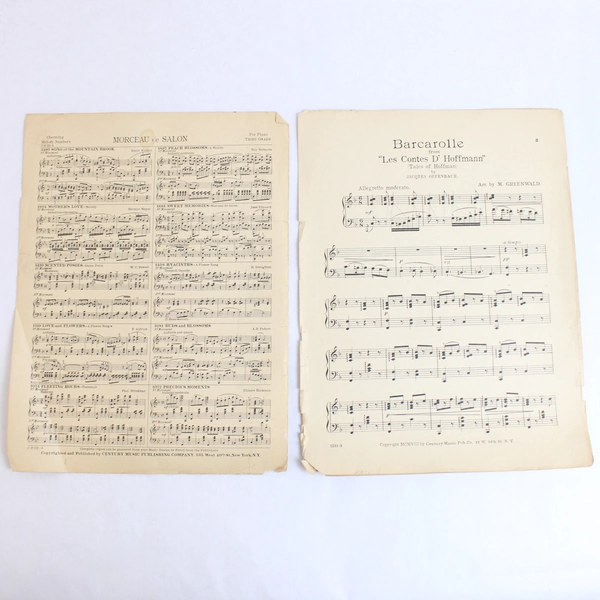 Antique Sheet Music Barcarolle From Les Contes D'Hoffman Jacques Hoffman 1908