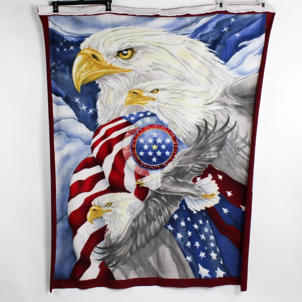 American Flag and Bald Eagles Fleece Throw Blanket 51" x 63"