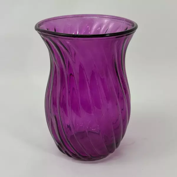 1-800 Flowers Purple Spiral Rib Vase 7.75 Inch