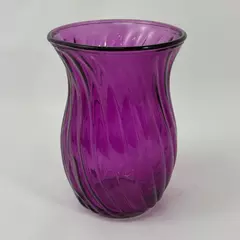 1-800 Flowers Purple Spiral Rib Vase 7.75 Inch