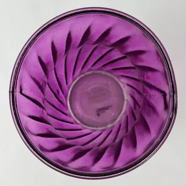 1-800 Flowers Purple Spiral Rib Vase 7.75 Inch