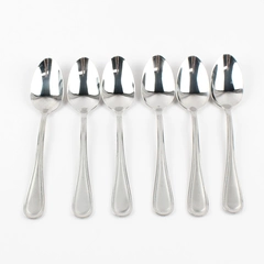 Set of 6 Towle Boston Bead Frost Stainless Steel 18/10 Soup Spoons