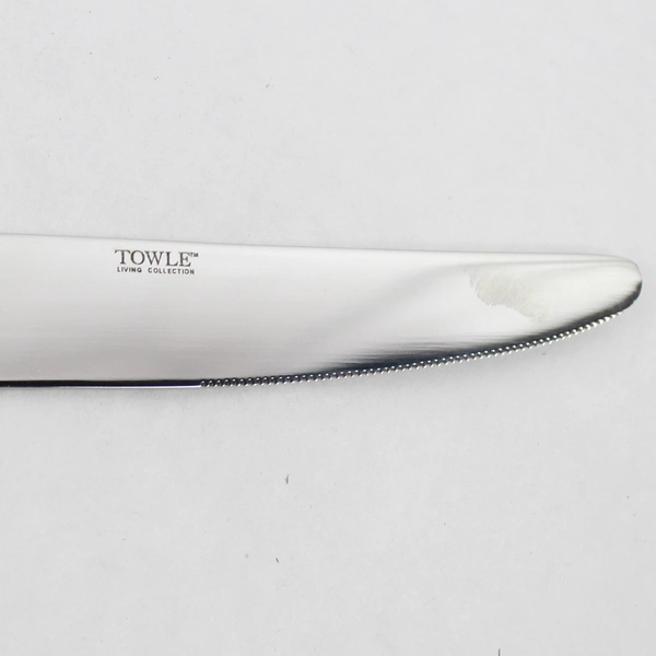 Set of 4 Towle Boston Bead Frost Stainless Steel Butter Knives 9.5"