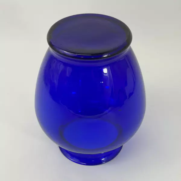 Vintage Cobalt Blue Hand Blown Glass Vase 7.5 Inch