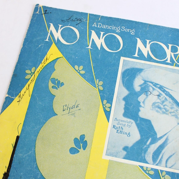 Antique 1923 No No Nora A Dancing Song Music Sheet by Kahn Fiorito & Erdman