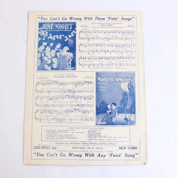 Antique Sheet Music Three O'clock In The Morning by Terriss & Robledo 1922