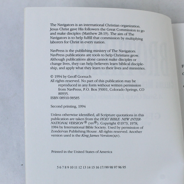 Brothers! Calling Men into Vital Relationships by Gorsuch & Schaffer, 1994