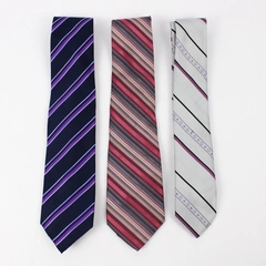 Lot of 3 Multicolor Striped Men's Neckties Various Brands