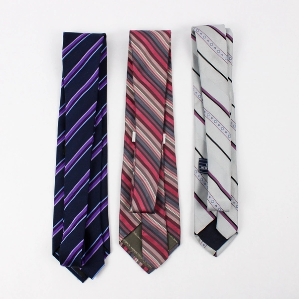 Lot of 3 Multicolor Striped Men's Neckties Various Brands